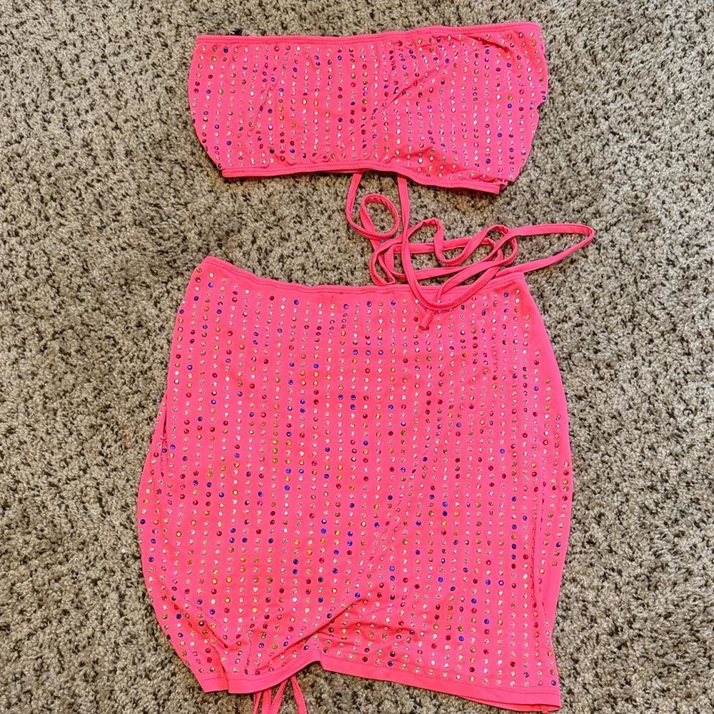 Pink Rave Mini Skirt Set - Picture 4 of 5